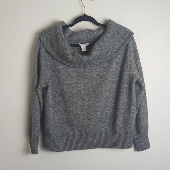 Minimalist Boxy Cowl Neck Sweater Wool Blend Women's Oversized Small - Picture 9 of 9